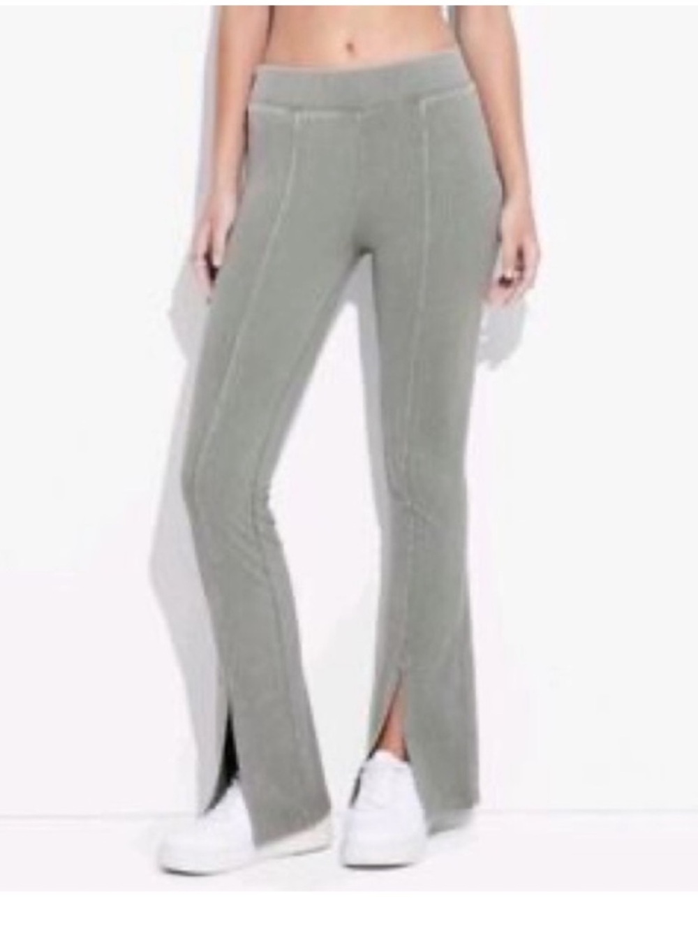 Women's Split-Hem Knit Pants - Sage Gray Dye Green Wild Fable Var Sizes NEW